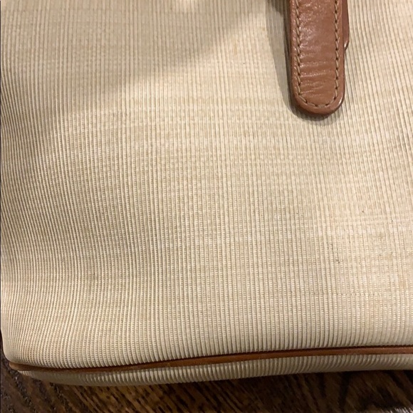 White and Brown Vintage Louvier Bag - Picture 6 of 11